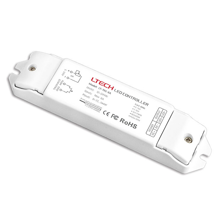 LT-701-6A DC12V~DC24V 6A 1CH easy used dimming driver applied for stadium lighting ,led strip lights